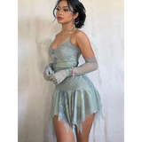 Mesh Slip Mini Dress