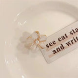 Gold Pearl Rhinestone Mini Hair Clip