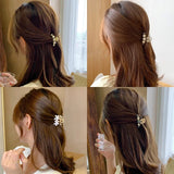 Gold Pearl Rhinestone Mini Hair Clip