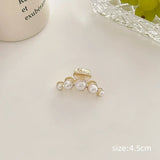 Gold Pearl Rhinestone Mini Hair Clip