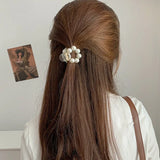 Gold Pearl Rhinestone Mini Hair Clip