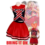 Takerlama RCH Printed Cheerleader Uniform Bring it On Cosplay Women's Fancy Dress Tank Top Mini Skirt Halloween Costume Clothes