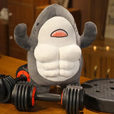 40CM Muscle Shark Plush Doll - Cartoon Strong Shark Stuffed Toy