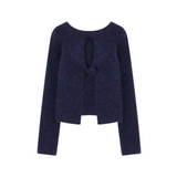 Navy Knit Cutout Sweater & White Peplum Top – Harajuku Set