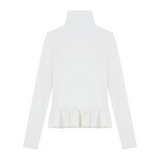 Navy Knit Cutout Sweater & White Peplum Top – Harajuku Set