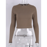 Sexy Ribbed Cropped T-Shirt