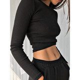 Sexy Ribbed Cropped T-Shirt