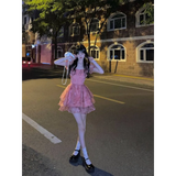 Pink Floral Short Party Dress