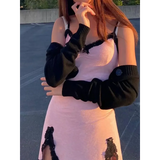 Pink Lace Strapless Dress - E-girl Streetwear