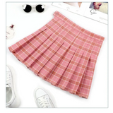 Preppy Harajuku Plaid Pleated Mini Skirt – Kawaii Schoolgirl Style