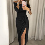 Sexy Pleated Split Dress
