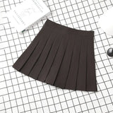 Harajuku Kawaii Fashion Korean Style Y2K Aesthetic Neutral Colors Pleated Tennis Skirt