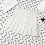 Harajuku Kawaii Fashion Korean Style Y2K Aesthetic Neutral Colors Pleated Tennis Skirt