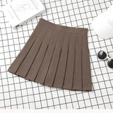 Harajuku Kawaii Fashion Korean Style Y2K Aesthetic Neutral Colors Pleated Tennis Skirt