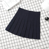 Harajuku Kawaii Fashion Korean Style Y2K Aesthetic Neutral Colors Pleated Tennis Skirt