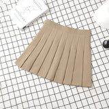 Harajuku Kawaii Fashion Korean Style Y2K Aesthetic Neutral Colors Pleated Tennis Skirt