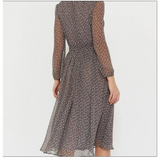 Long-Sleeved Polka Dot Dress