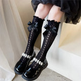 Princess Bowknot Lace Socks - Spring/Summer Calf-Length Stockings