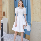 Puff Sleeve White Dress