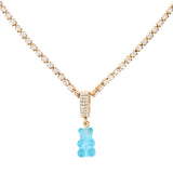 Punk Gummy Bear Crystal Choker - Colorful Metal Multi-layer Necklace