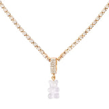 Punk Gummy Bear Crystal Choker - Colorful Metal Multi-layer Necklace