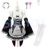 Ram Rem Cosplay Costume - Re:Zero Kara Hajimeru Isekai Seikatsu - Black Maid Outfit