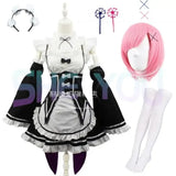 Ram Rem Cosplay Costume - Re:Zero Kara Hajimeru Isekai Seikatsu - Black Maid Outfit