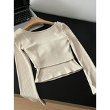 Gyaru Ribbed Knit Sweater Top