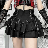 Rivet Bandage Mini Skirt – Y2K Grunge Gothic Punk Style