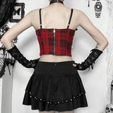 Rivet Bandage Mini Skirt – Y2K Grunge Gothic Punk Style