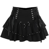 Rivet Bandage Mini Skirt – Y2K Grunge Gothic Punk Style