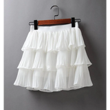 Boho Ruffle Mini Skirt With Elastic Waist