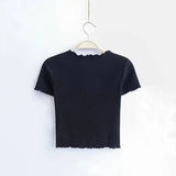 Ruffle Trim Crop Top