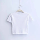 Ruffle Trim Crop Top