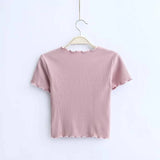 Ruffle Trim Crop Top