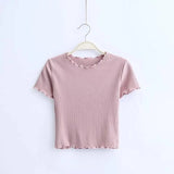 Ruffle Trim Crop Top