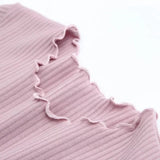Ruffle Trim Crop Top