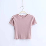 Ruffle Trim Crop Top