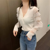 Ruffled Knitted Cardigan