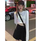 Sexy Crop Long Sleeve T-Shirt: Harajuku Spring Streetwear