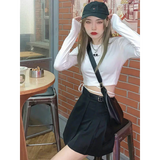Sexy Crop Long Sleeve T-Shirt: Harajuku Spring Streetwear