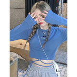 Sexy Crop Long Sleeve T-Shirt
