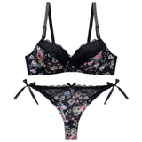 Sexy Floral Bra - Thong Set