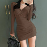 Sexy Pullover Knitted Short Dress