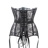 Sexy Sheer Corset Bustier With Garters