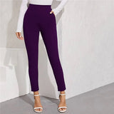 Women's Elastic Formal Solid Color Pants