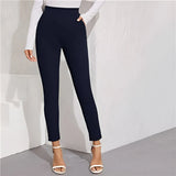 Women's Elastic Formal Solid Color Pants