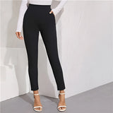 Women's Elastic Formal Solid Color Pants