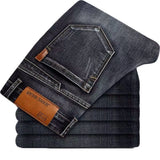 Straight Fit Elastic Denim Trousers