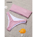 Glitter Strapless Bikini Set – Shiny Sparkle Beachwear 2025